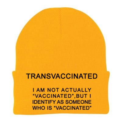 Transvaccinated I Identify As Someone Who Is Vaccinated Knit Cap Winter Beanie