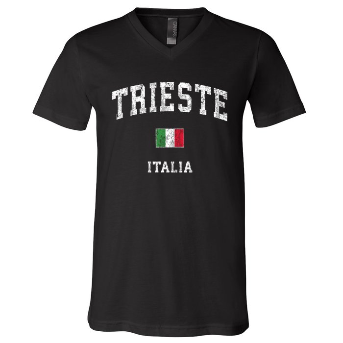 Trieste Italy Italia Vintage Athletic Sports V-Neck T-Shirt