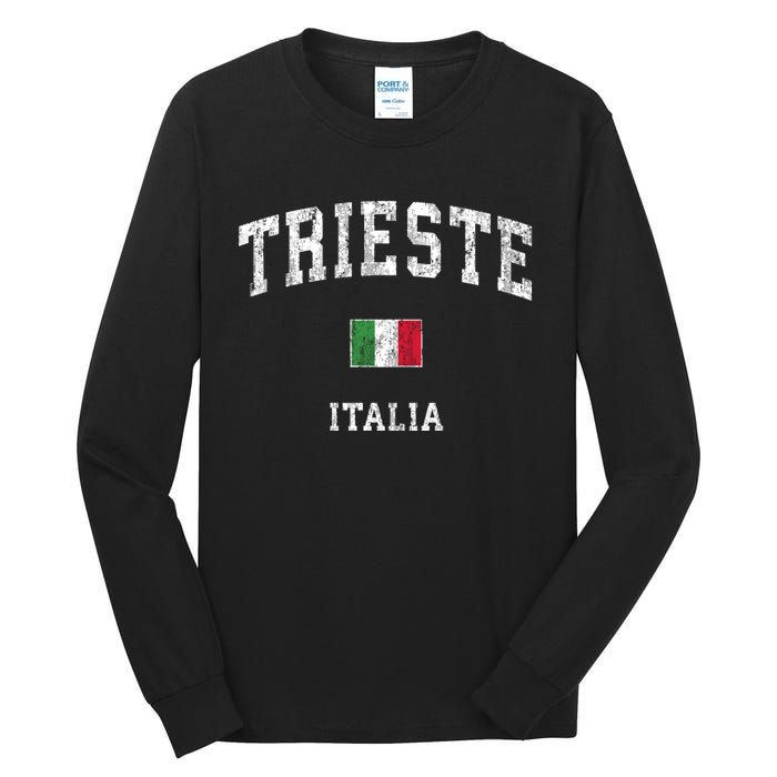 Trieste Italy Italia Vintage Athletic Sports Tall Long Sleeve T-Shirt