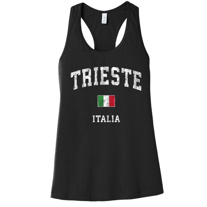 Trieste Italy Italia Vintage Athletic Sports Women's Racerback Tank