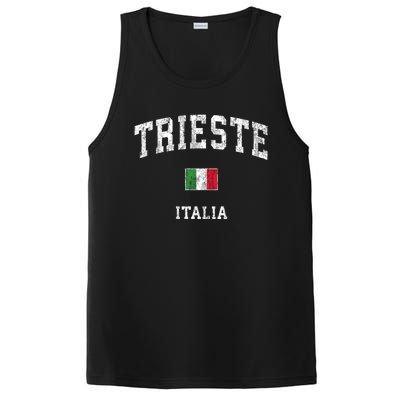 Trieste Italy Italia Vintage Athletic Sports PosiCharge Competitor Tank