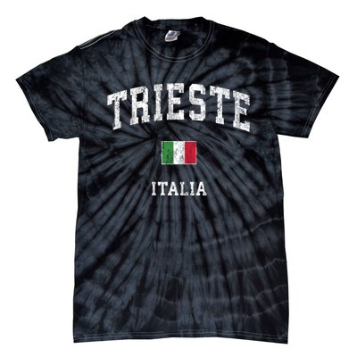 Trieste Italy Italia Vintage Athletic Sports Tie-Dye T-Shirt