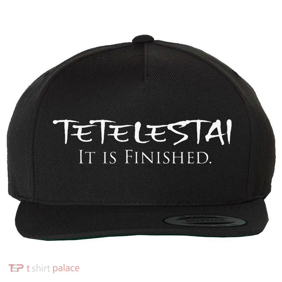 Tetelestai It Is Finished Greek English Jesus Bible Verse Wool Snapback Cap