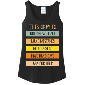 Teacher It Is Okay To Not Know It All Make Mistakes Yourself Ladies Essential Tank