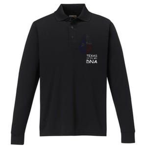 Texas Is In My Dna Performance Long Sleeve Polo