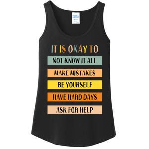 Teacher It Is Okay To Not Know It All Make Mistakes Ladies Essential Tank