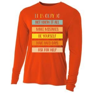 Teacher It Is Okay To Not Know It All Make Mistakes Yourself Cooling Performance Long Sleeve Crew