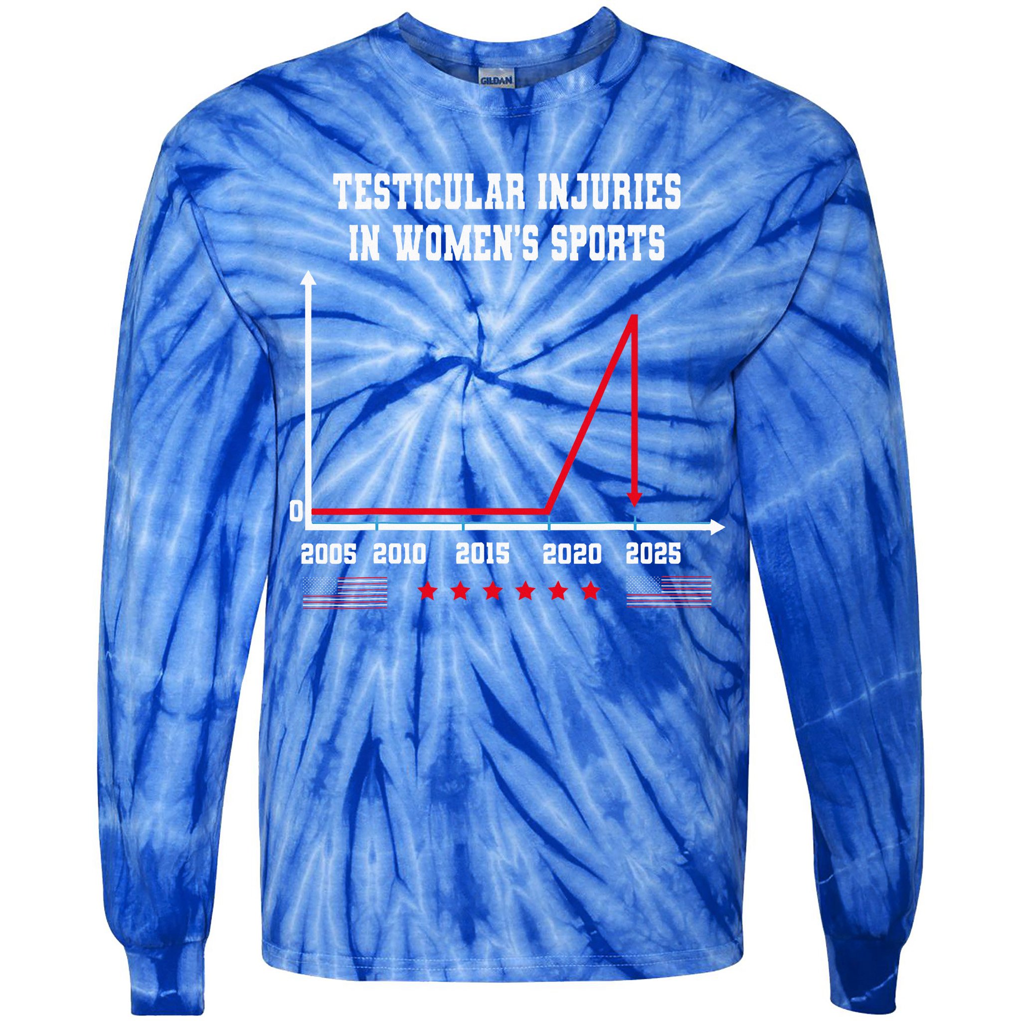 Testicular Injuries in Women's Sports Quirky Tie-Dye Long Sleeve Shirt