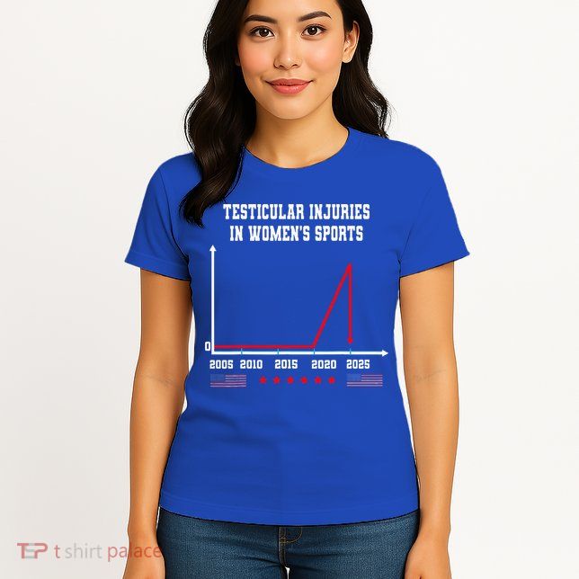 Testicular Injuries in Women's Sports Quirky Womens T-Shirt