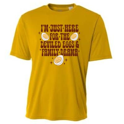 Thanksgiving Im Just Here For The Deviled Eggs Cooling Performance Crew T-Shirt