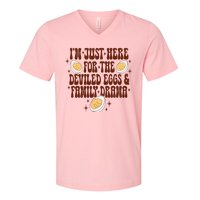 Thanksgiving Im Just Here For The Deviled Eggs V-Neck T-Shirt