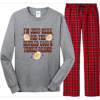 Thanksgiving Im Just Here For The Deviled Eggs Long Sleeve Pajama Set