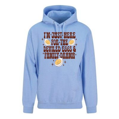 Thanksgiving Im Just Here For The Deviled Eggs Unisex Surf Hoodie