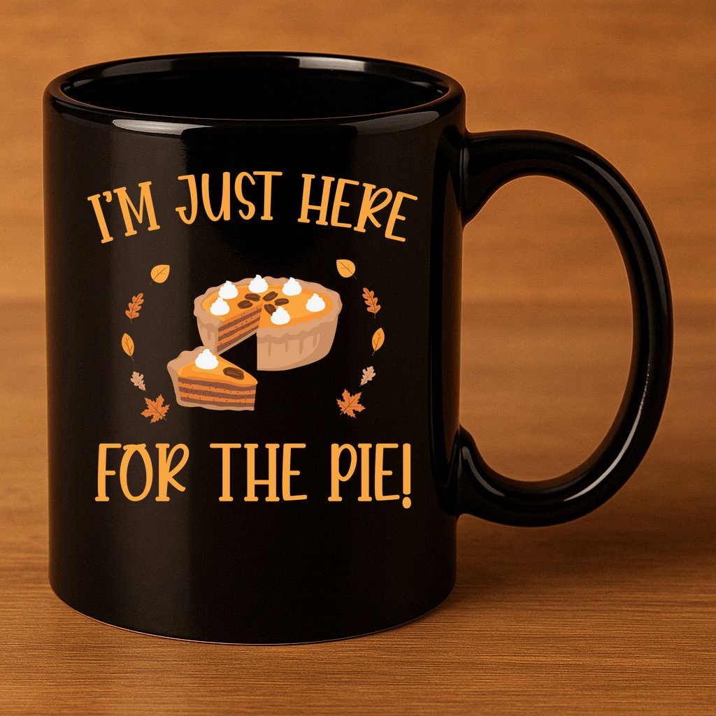 Thanksgiving I’m Just Here For The Pie Gift 11oz C Handle Ceramic Mug
