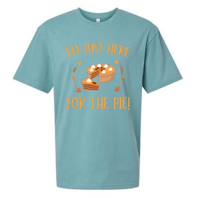 Thanksgiving I’m Just Here For The Pie Gift Sueded Cloud Jersey T-Shirt