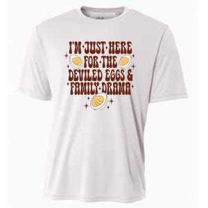 Thanksgiving IM Just Here For The Deviled Eggs Family Drama Cooling Performance Crew T-Shirt