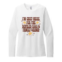 Thanksgiving IM Just Here For The Deviled Eggs Family Drama Womens CVC Long Sleeve Shirt