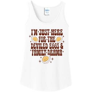 Thanksgiving IM Just Here For The Deviled Eggs Family Drama Ladies Essential Tank