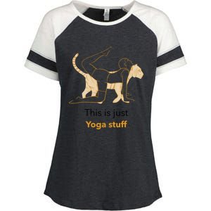 This Is Just Yoga Stuff Gift Enza Ladies Jersey Colorblock Tee