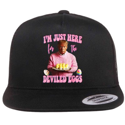 Trump I’m Just Here for the Deviled Eggs Flat Bill Trucker Hat