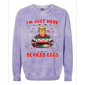 Trump IM Just Here For The Deviled Eggs Trump Christmas Colorblast Crewneck Sweatshirt