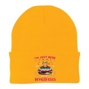 Trump IM Just Here For The Deviled Eggs Trump Christmas Knit Cap Winter Beanie