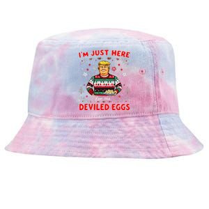 Trump IM Just Here For The Deviled Eggs Trump Christmas Tie-Dyed Bucket Hat