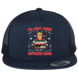 Trump IM Just Here For The Deviled Eggs Trump Christmas Flat Bill Trucker Hat