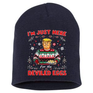 Trump IM Just Here For The Deviled Eggs Trump Christmas Short Acrylic Beanie