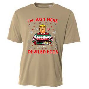 Trump IM Just Here For The Deviled Eggs Trump Christmas Cooling Performance Crew T-Shirt