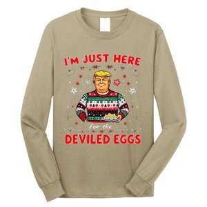 Trump IM Just Here For The Deviled Eggs Trump Christmas Long Sleeve Shirt