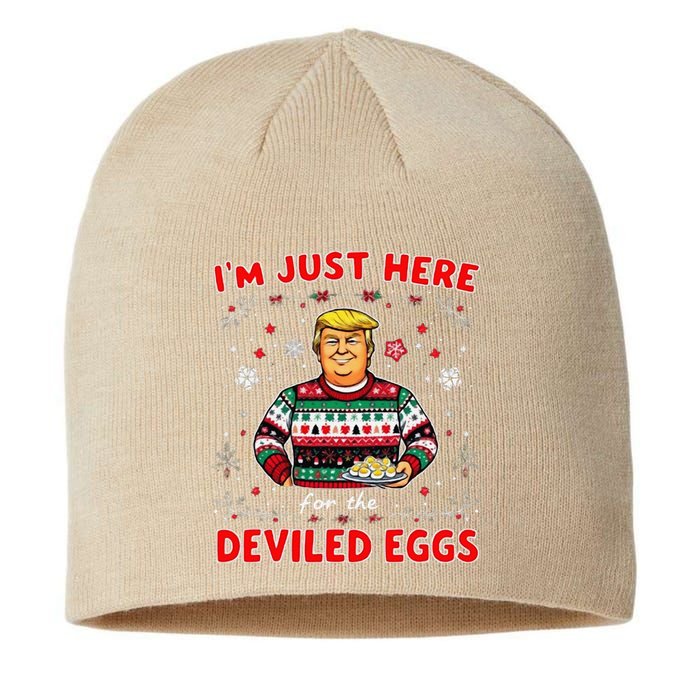 Trump IM Just Here For The Deviled Eggs Trump Christmas Sustainable Beanie