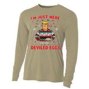 Trump IM Just Here For The Deviled Eggs Trump Christmas Cooling Performance Long Sleeve Crew