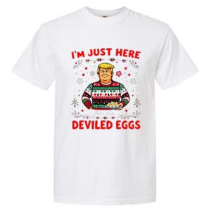 Trump IM Just Here For The Deviled Eggs Trump Christmas Garment-Dyed Heavyweight T-Shirt