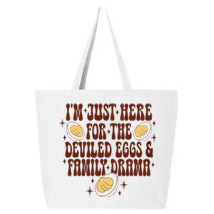 Thanksgiving IM Just Here For The Deviled Eggs Family Drama Gift 25L Jumbo Tote