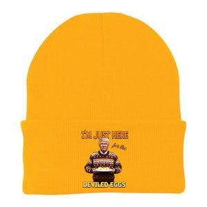 Thanksgiving IM Just Here For The Deviled Eggs Knit Cap Winter Beanie