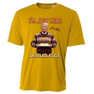 Thanksgiving IM Just Here For The Deviled Eggs Cooling Performance Crew T-Shirt