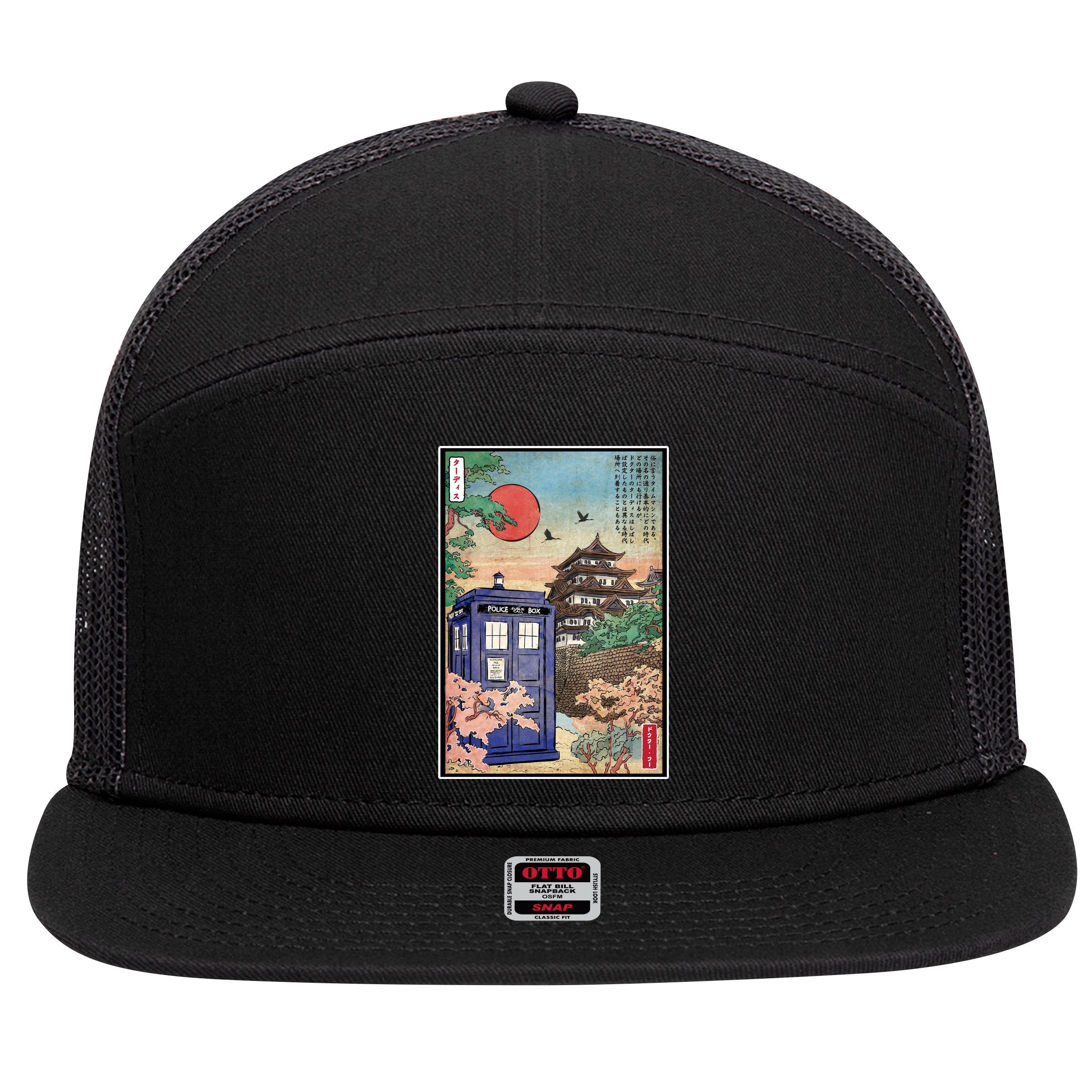 Tardis In Japan 7 Panel Mesh Trucker Snapback Hat