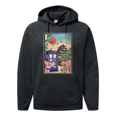 Tardis In Japan Performance Fleece Hoodie