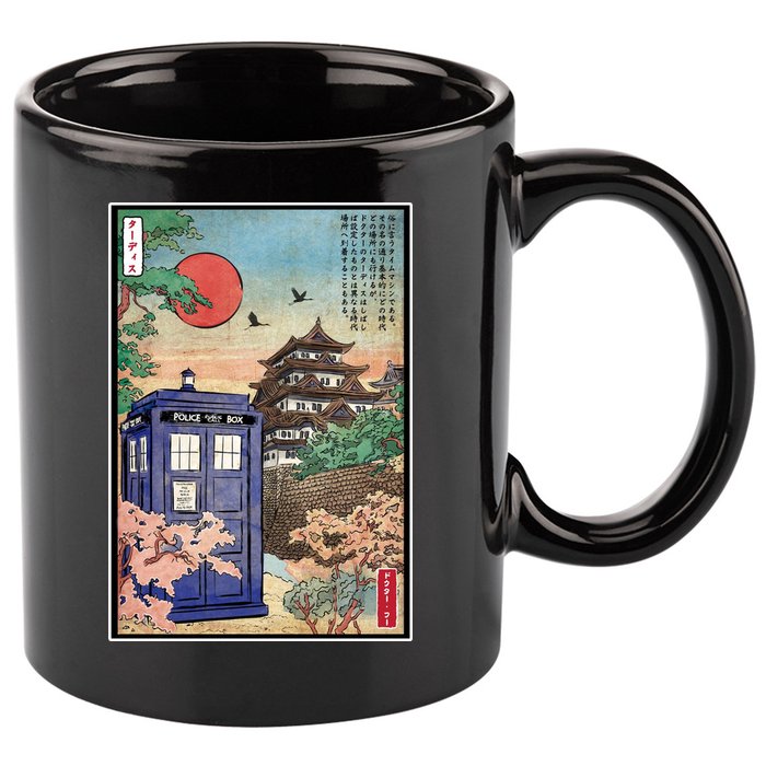 Tardis In Japan 11oz C Handle Ceramic Mug