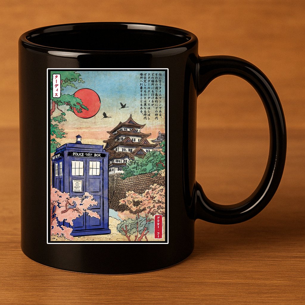Tardis In Japan 11oz C Handle Ceramic Mug