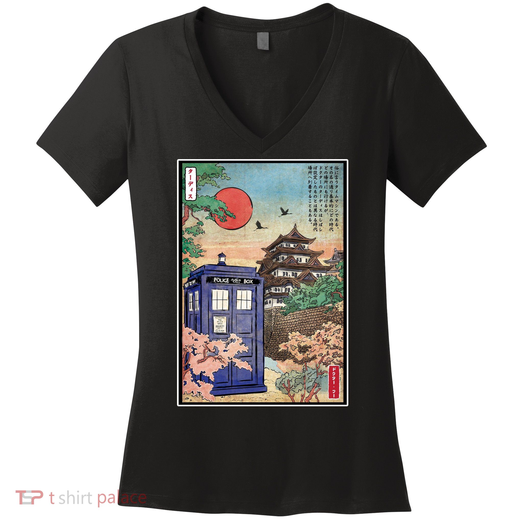 Tardis In Japan Women's V-Neck T-Shirt