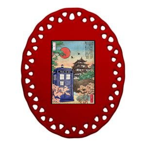 Tardis In Japan Ceramic Oval Ornament