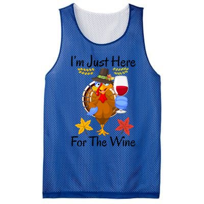 Turkey I’m Just Here For The Wine Thanksgiving Day Gift Mesh Reversible Basketball Jersey Tank