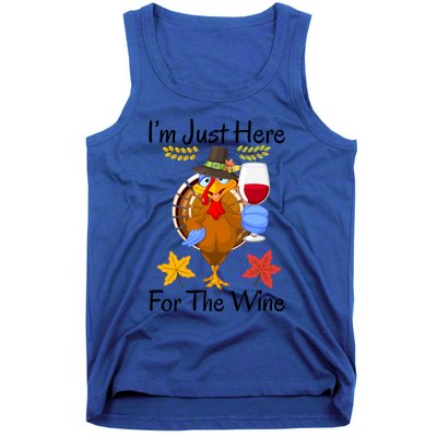 Turkey I’m Just Here For The Wine Thanksgiving Day Gift Tank Top