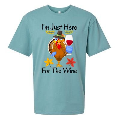 Turkey I’m Just Here For The Wine Thanksgiving Day Gift Sueded Cloud Jersey T-Shirt