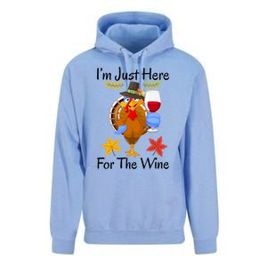 Turkey I’m Just Here For The Wine Thanksgiving Day Gift Unisex Surf Hoodie