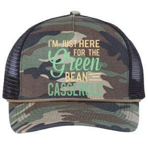 Thanksgiving IM Just Here For The Green Bean Casserole Retro Rope Trucker Hat Cap