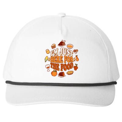 Thanksgiving I'm Just Here For The Food Snapback Five-Panel Rope Hat