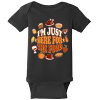 Thanksgiving I'm Just Here For The Food Baby Bodysuit